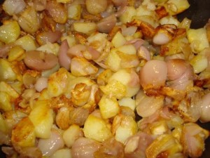 patate e cipollette cunsati alla frissura